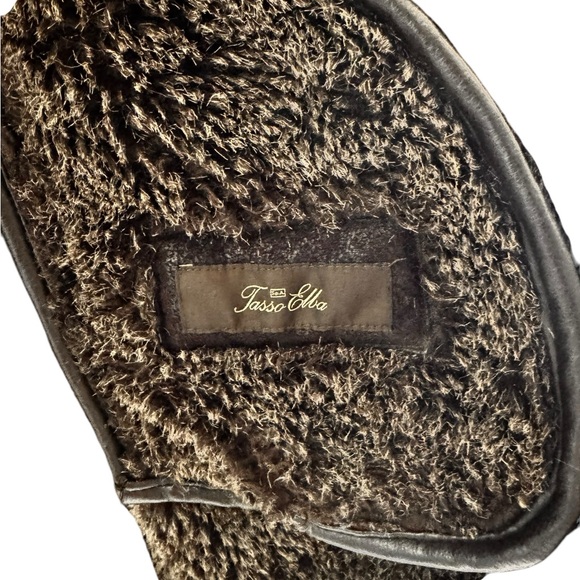 Tasso Elba Brown Lined Heavy Long Coat Jacket Size L - Picture 3 of 8